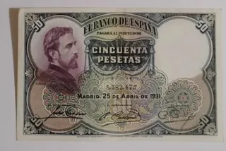 Billete 50 Pesetas 1931. Banco de España. Original