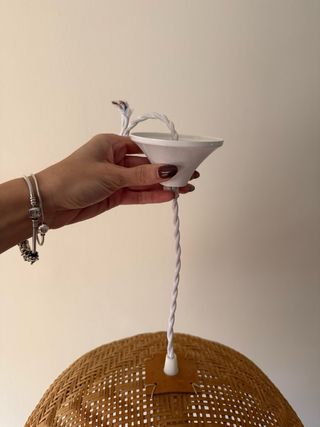 Lámpara de mimbre artesanal colgante 36cm diametro