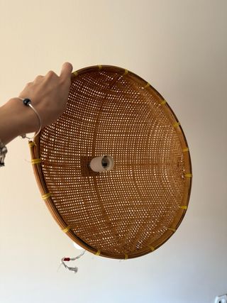 Lámpara de mimbre artesanal colgante 36cm diametro