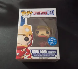FUNKO POP IRON MAN UNMASKED #136 UT Exclusive