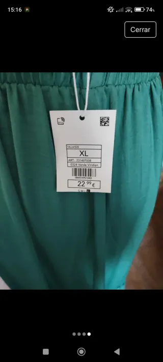 Falda verde viridian mujer talla única