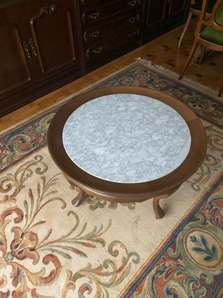 Alfombra de lana beige y multicolor