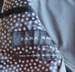 Traje Zara Man Americana 44 Pantalón 36 Negro