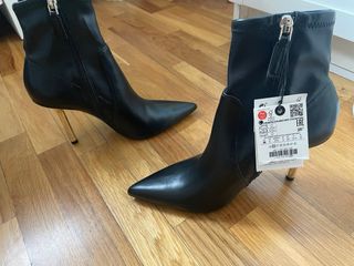 Botines Tacón Aguja Negro