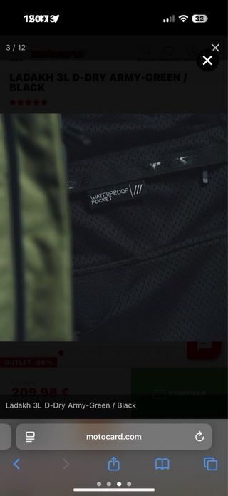 Chaqueta Dainese Ladakh 3L D-Dry Verde Talla 46