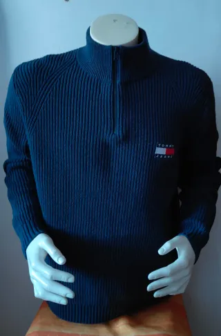Jersey Tommy Jeans cremallera XXL azul