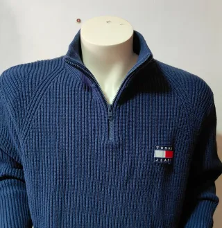 Jersey Tommy Jeans cremallera XXL azul