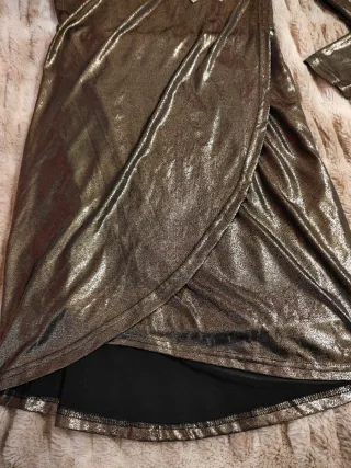 Vestido asimétrico dorado Blanco Talla M