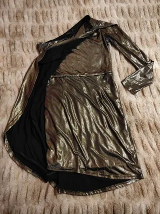 Vestido asimétrico dorado Blanco Talla M