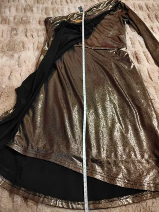 Vestido asimétrico dorado Blanco Talla M