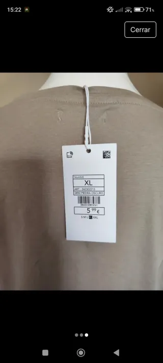 Camiseta nueva color piedra