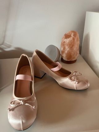 Zapatos Lolita Rosa Claro Tacón Bloque