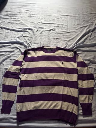 Jersey Polo Ralph Lauren Rayas Morado Blanco