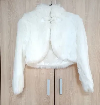 Vestido de comunión blanco y rosa,con chaqueta