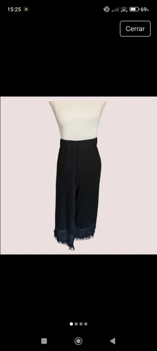 Pantalón negro mujer con encaje
