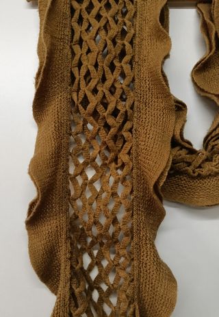 Bufanda Crochet Vintage Flecos Camel