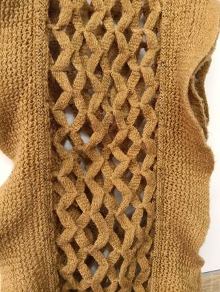 Bufanda Crochet Vintage Flecos Camel