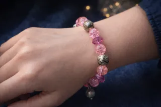 Pulsera Rosa y Plateada