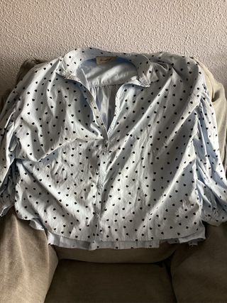 Camisa Tally Weijl Corazones Azul Talla S