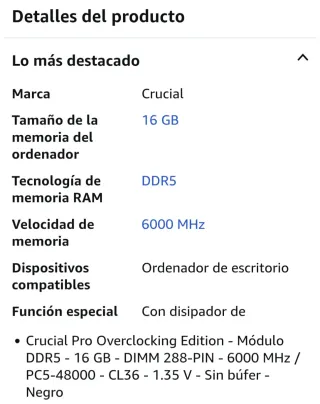 2x Crucial DDR5 Pro 16GB 6000MHz