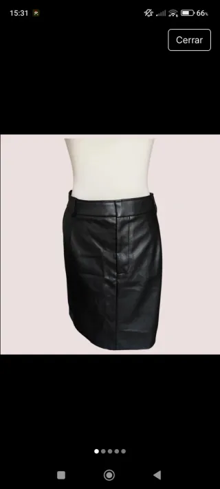 Falda polipiel negra nueva