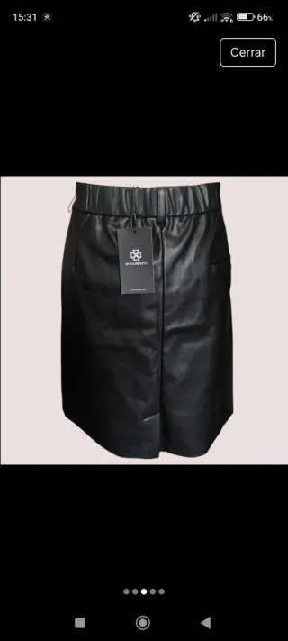 Falda polipiel negra nueva