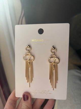 Pendientes Misako dorados con flecos
