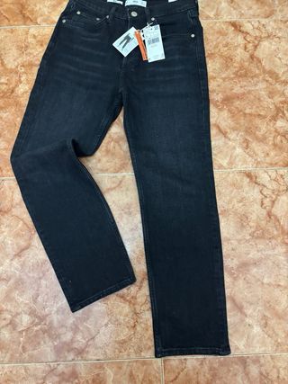 Pantalones vaqueros slim negros mujer talla 36