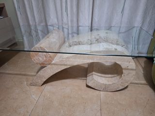 Mesa centro piedra imitación mármol