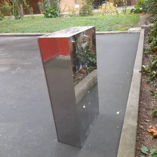 Mueble Espejo Baño Negro y Plata