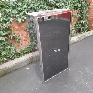 Mueble Espejo Baño Negro y Plata