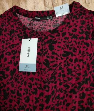 Vestido leopardo burdeos talla M