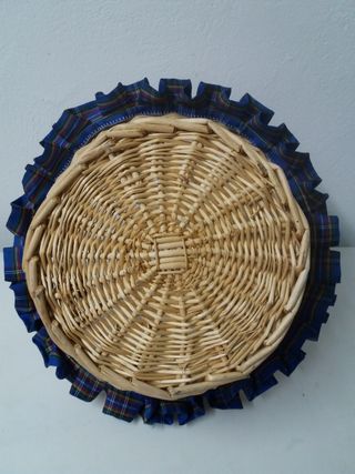 3 Cestas de mimbre con tela