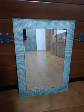 Espejo decorativo plateado 50x70