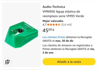 Aguja Audio Technica VMN95E NUEVA sin abrir