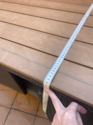 Mesa y 2 asientos ratán exterior