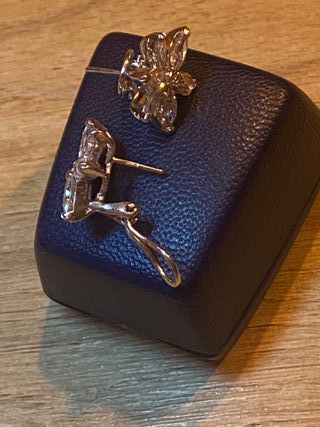 Pendientes Flor Plata Circonitas