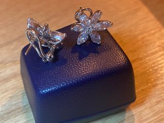 Pendientes Flor Plata Circonitas