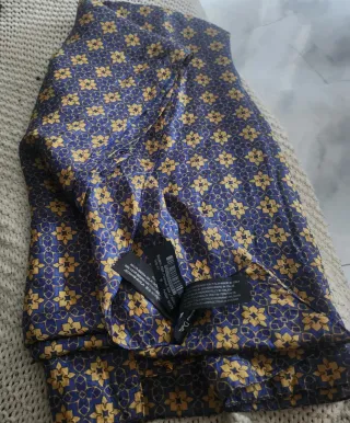 Pañuelo de seda Massimo Dutti Azul Amarillo