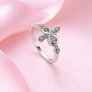 Anillo Plata Cruz Infinito