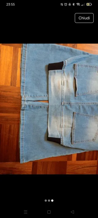 Jeans donna a zampa blu