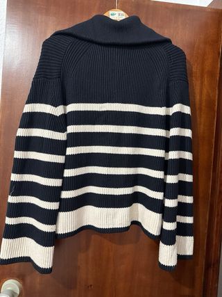 Jersey rayas cremallera cuello alto