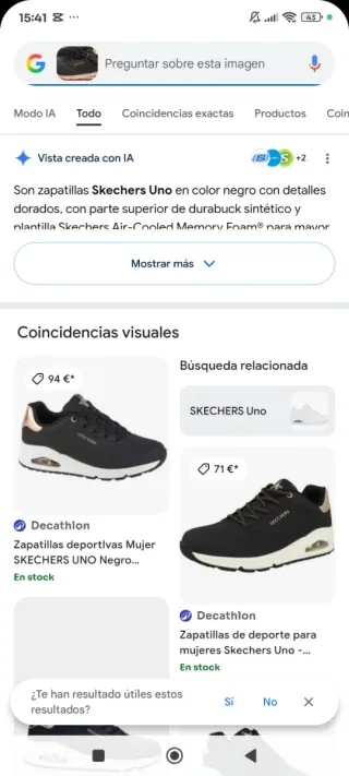 Zapatos Skechers Negros y Dorados