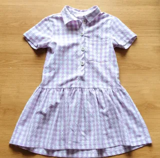 Vestido Zara cuadros lila T.6 (116 cm)