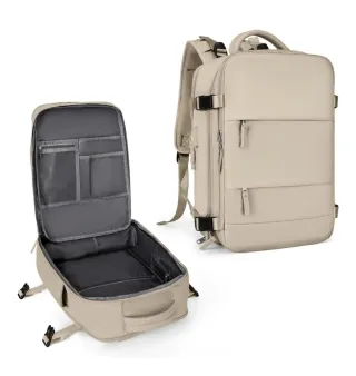 Mochila Mikomika nueva beig y azul claro