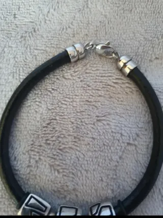 Pulsera Viceroy Cuero Negro y Plata