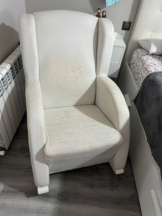 Sillón de lactancia y mecedora blanco