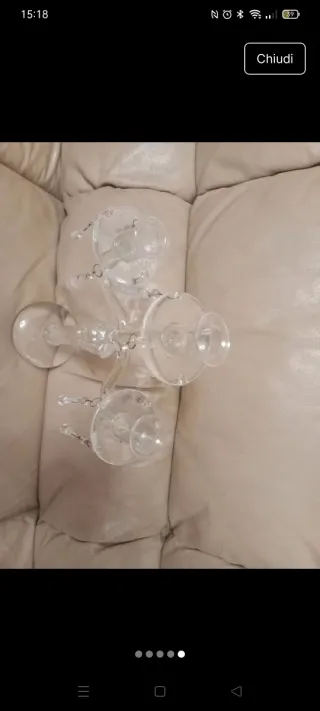 Candelabro di vetro trasparente