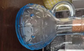 Oliera in vetro blu con tappo in sughero