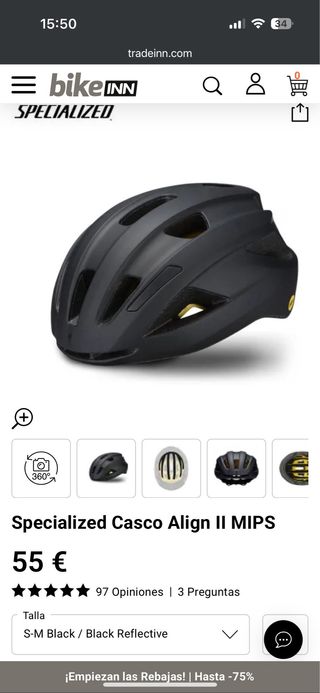 Casco Specialized Negro Bicicleta